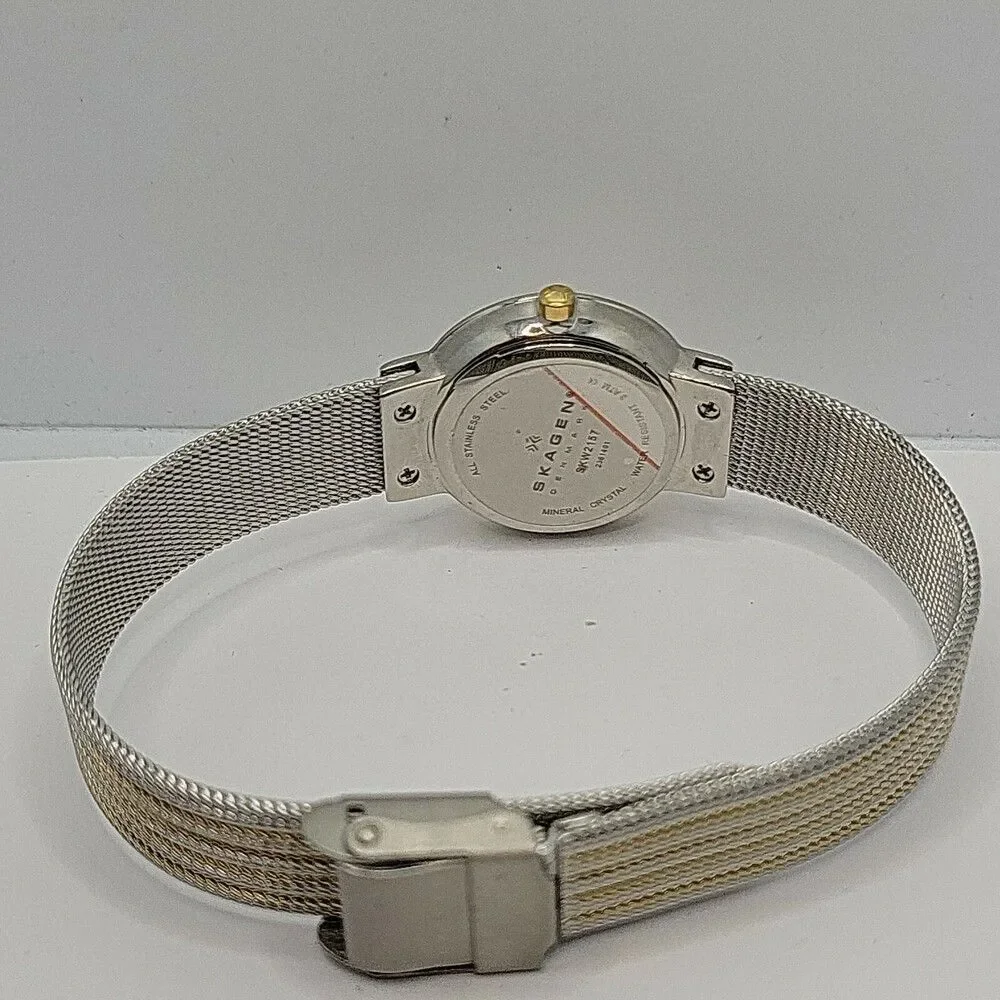 SKAGEN SKW2157 Women's Stainless Steel Analog Gold Dial Quartz Wrist Watch AM597
